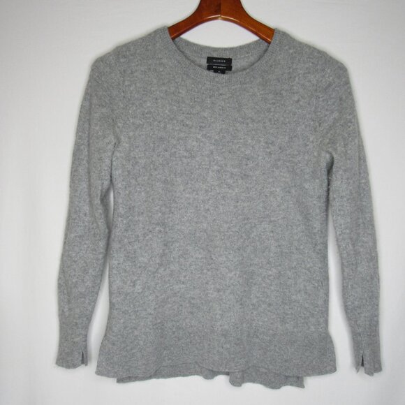 Halogen Gray 100% Cashmere High Low Crew Neck Sweater Women's PM Petite Medium - Picture 7 of 9